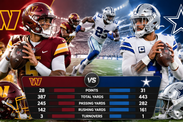 Washington Commanders vs Dallas Cowboys Match Player Stats