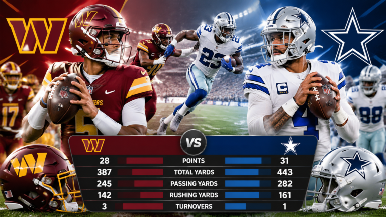 Washington Commanders vs Dallas Cowboys Match Player Stats